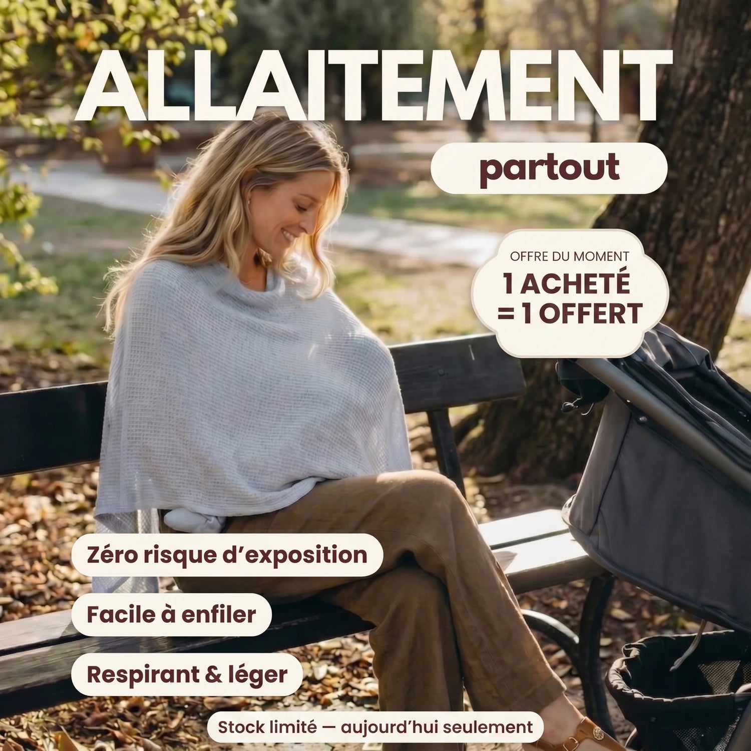 Couverture d'allaitement en pur coton